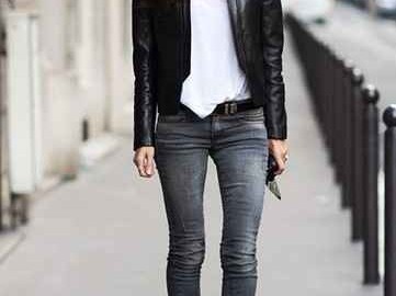 皮夹克配裤子攻略 硬朗外套的温柔打开方式