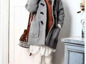 灰色毛衣搭裙子色彩全攻略