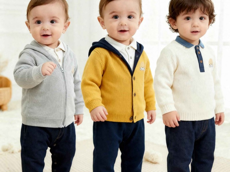 男婴儿穿衣搭配图片：不同月龄宝宝穿衣细化指南（结合室温，精准护暖）